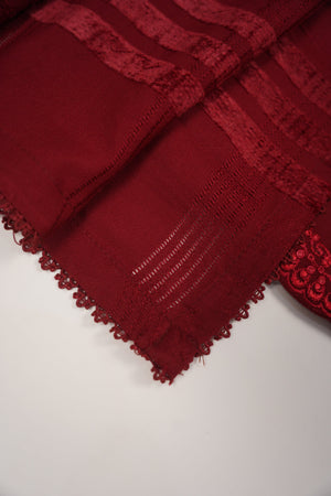 Rozi - Exclusive Embroidered Dhanak Outfit with Shawl - Ready to Wear - SB219