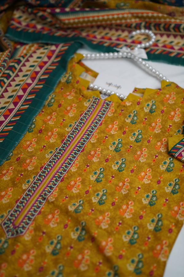 Bin Saeed Originals - Premium Khaddar Full Suit with Shawl - Warm Fabric - Winter Collection