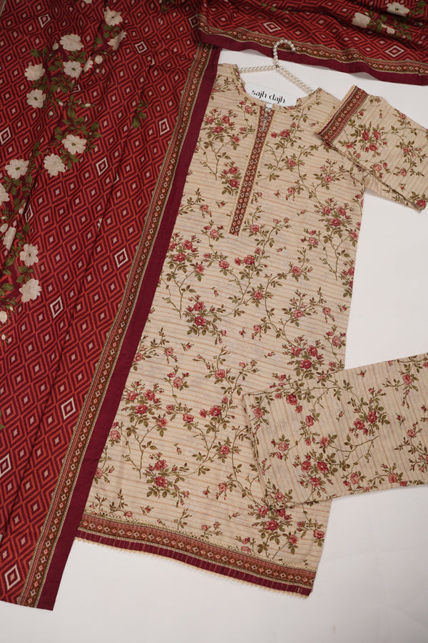 Bin Saeed Originals - Exclusive Khaddar Outfit with  Shawl - Ready to Wear - PD161