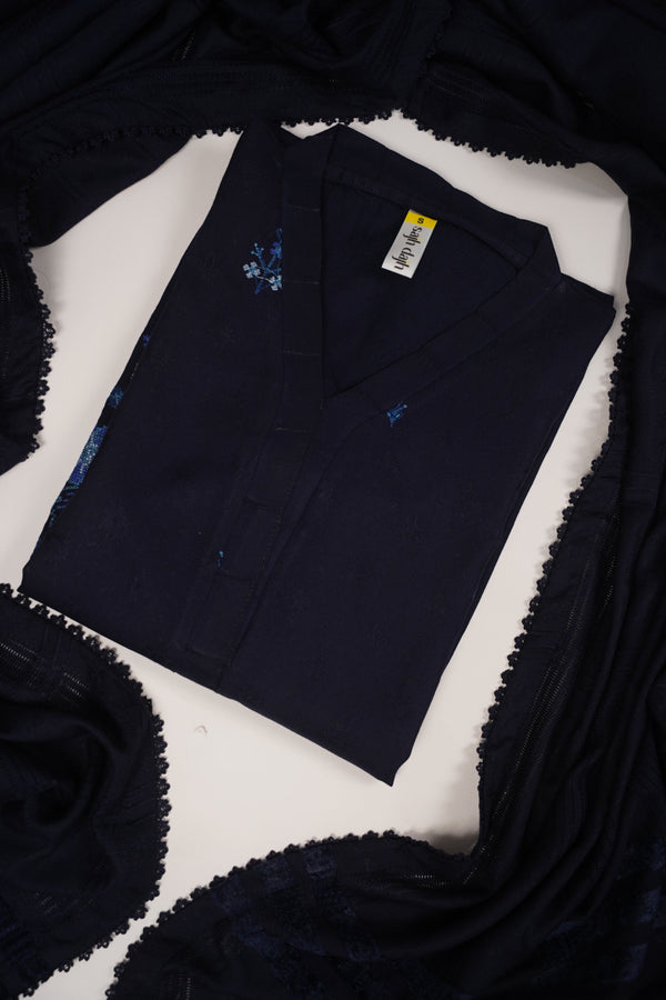 Rozi - Exclusive Embroidered Dhanak Outfit with Shawl - Ready to Wear - SB220