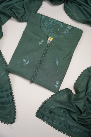 Rozi - Exclusive Embroidered Dhanak Outfit with Shawl - Ready to Wear - SB217