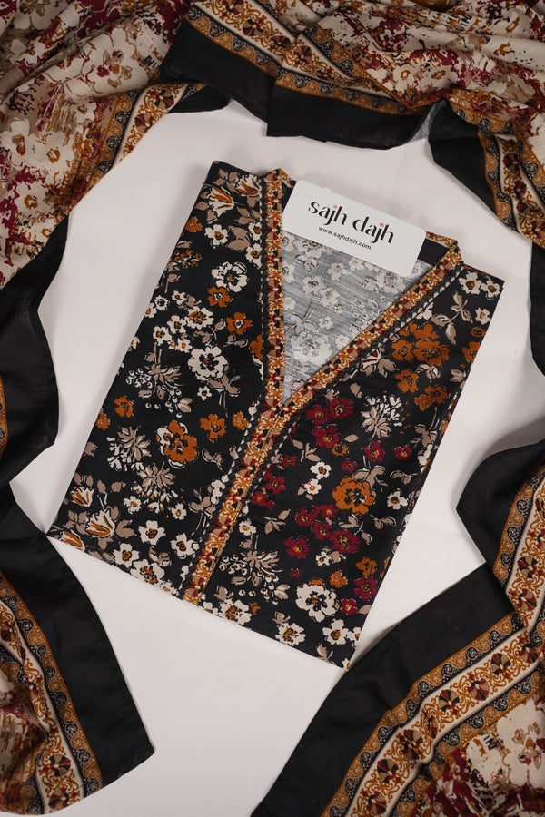 Bin Saeed Originals - Exclusive Khaddar Outfit with  Shawl - Ready to Wear - PD159