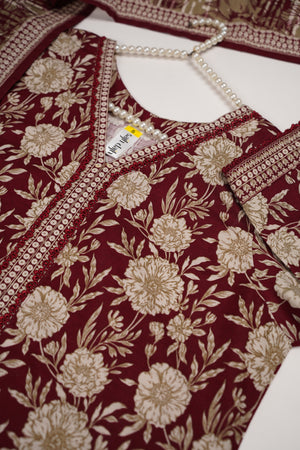 Bin Saeed by SajhDajh- Exclusive Khaddar Outfit with  Shawl - Ready to Wear - PD176