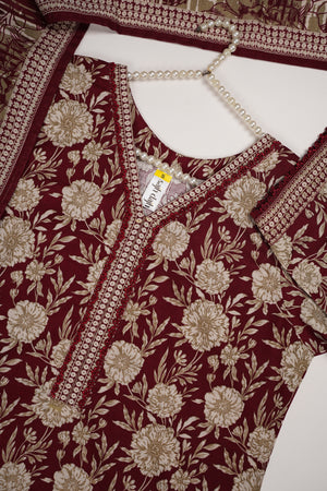 Bin Saeed by SajhDajh- Exclusive Khaddar Outfit with  Shawl - Ready to Wear - PD176