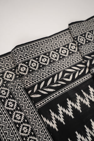 Bin Saeed by SajhDajh - Exclusive Khaddar Outfit with  Shawl - Ready to Wear - PD168 Black