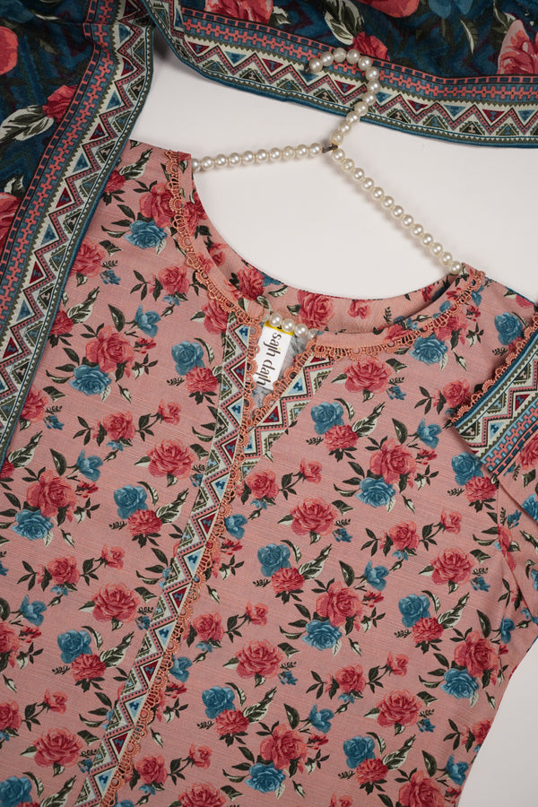 Bin Saeed by SajhDajh - Exclusive Khaddar Outfit with  Shawl - Ready to Wear - PD174