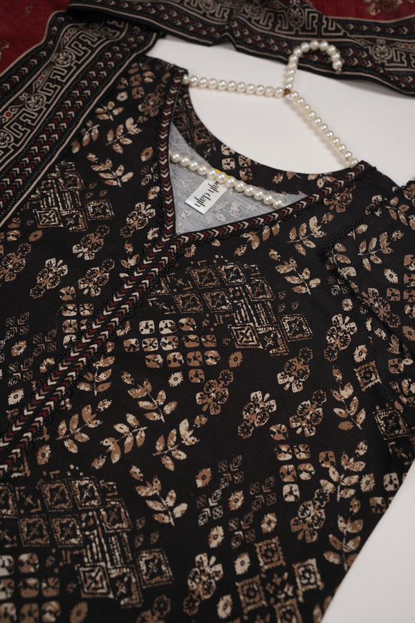 Bin Saeed by SajhDajh - Exclusive Khaddar Outfit with  Shawl - Ready to Wear - PD169