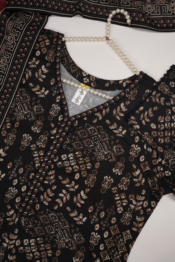 Bin Saeed by SajhDajh - Exclusive Khaddar Outfit with  Shawl - Ready to Wear - PD169