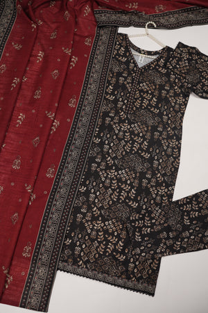 Bin Saeed by SajhDajh - Exclusive Khaddar Outfit with  Shawl - Ready to Wear - PD169