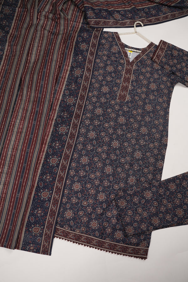 Bin Saeed by SajhDajh - Exclusive Khaddar Outfit with  Shawl - Ready to Wear - PD175