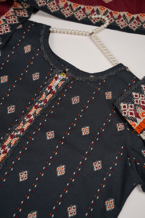 Bin Saeed by SajhDajh - Exclusive Khaddar Outfit with  Shawl - Ready to Wear - PD173