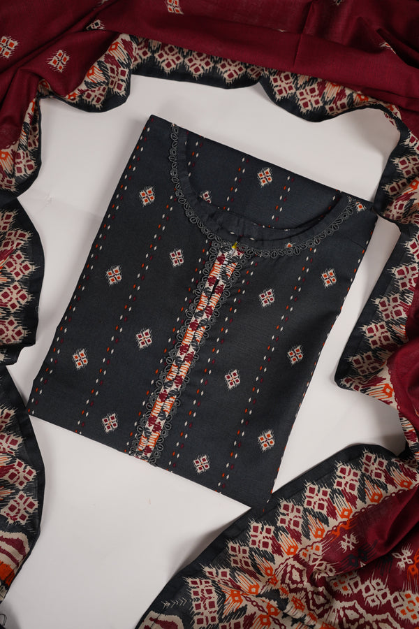 Bin Saeed by SajhDajh - Exclusive Khaddar Outfit with  Shawl - Ready to Wear - PD173
