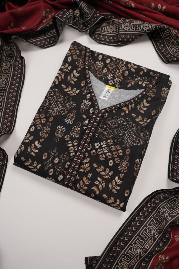 Bin Saeed by SajhDajh - Exclusive Khaddar Outfit with  Shawl - Ready to Wear - PD169