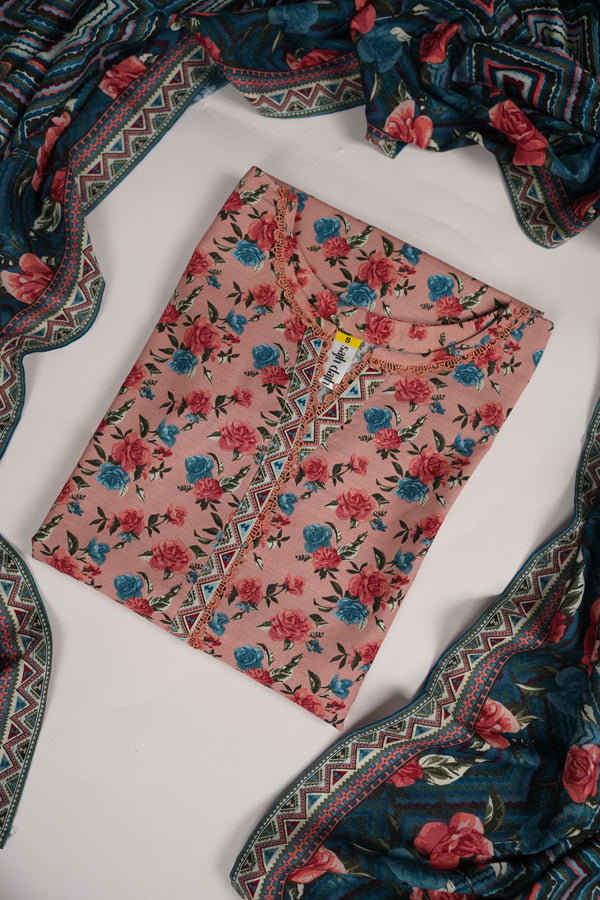 Bin Saeed by SajhDajh - Exclusive Khaddar Outfit with  Shawl - Ready to Wear - PD174