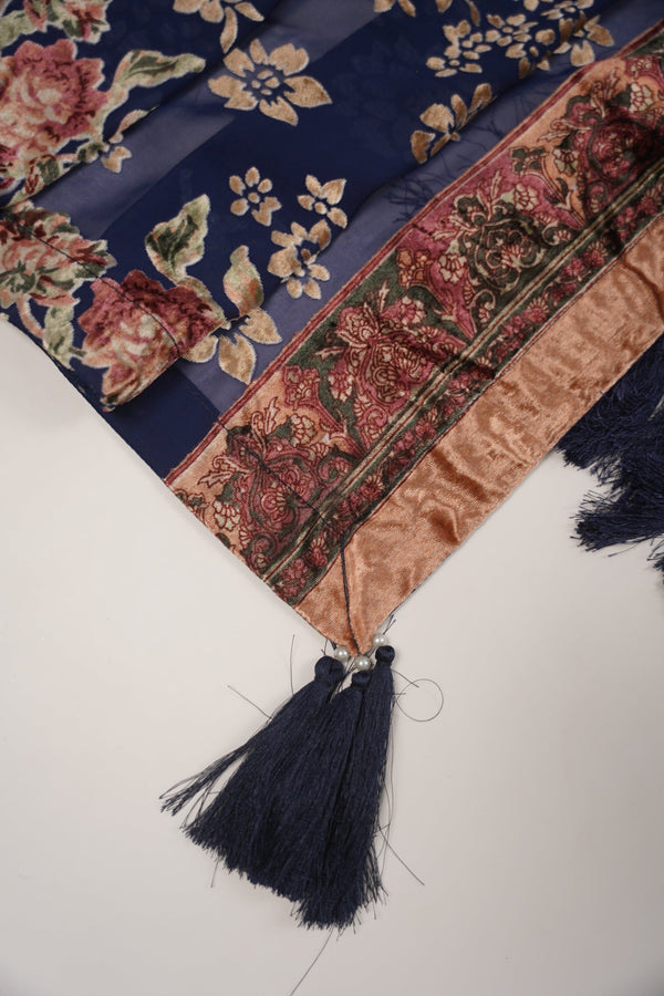 Rozi - Luxury Palachi  Outfit with Palachi Shawl SB236 Blue