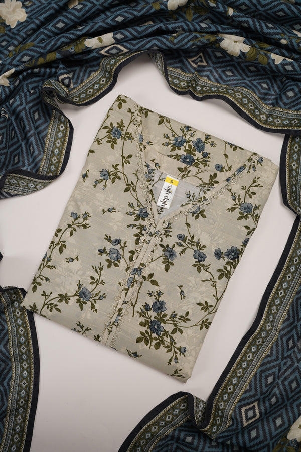 Bin Saeed by SajhDajh - Exclusive Khaddar Outfit with  Shawl - Ready to Wear - PD177