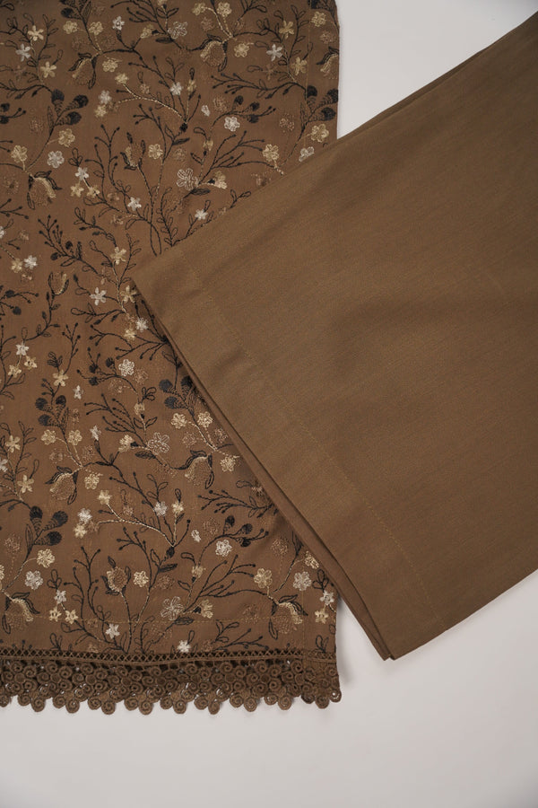 Rozi - Exclusive Embroidered Dhanak  Outfit with  Shawl - Ready to Wear - SB223