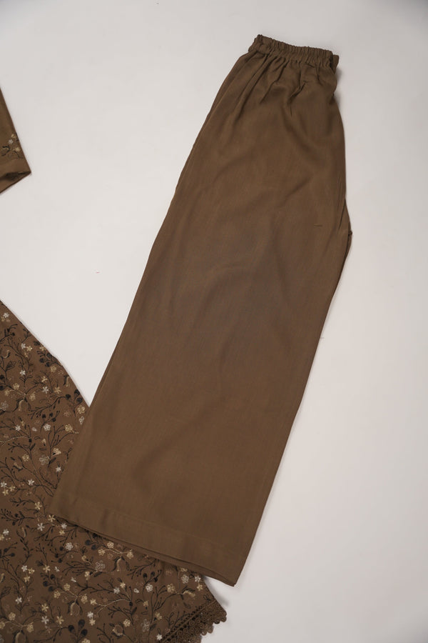 Rozi - Exclusive Embroidered Dhanak  Outfit with  Shawl - Ready to Wear - SB223