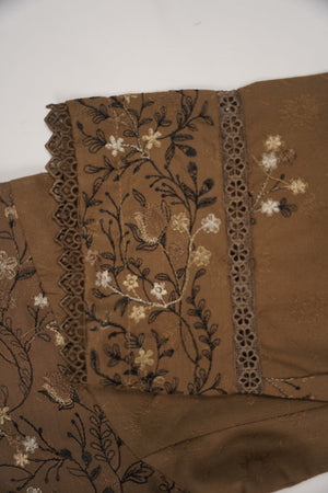 Rozi - Exclusive Embroidered Dhanak  Outfit with  Shawl - Ready to Wear - SB223