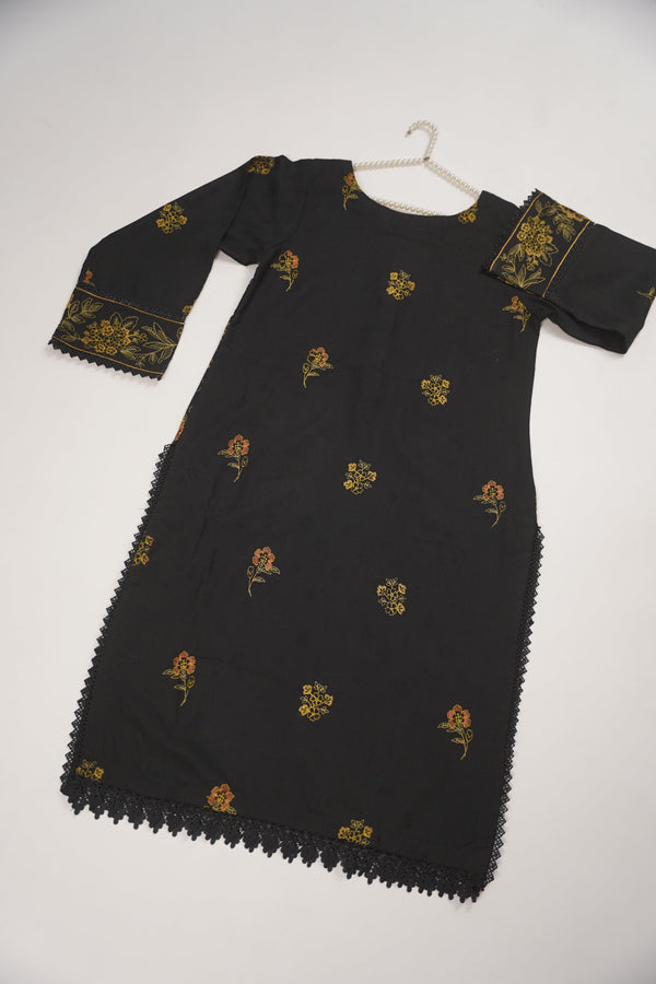 Rozi - Exclusive Embroidered Dhanak  Outfit with  Shawl - Ready to Wear - SB222