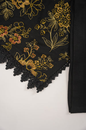 Rozi - Exclusive Embroidered Dhanak  Outfit with  Shawl - Ready to Wear - SB222