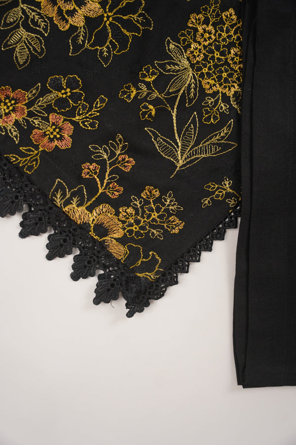 Rozi - Exclusive Embroidered Dhanak  Outfit with  Shawl - Ready to Wear - SB222