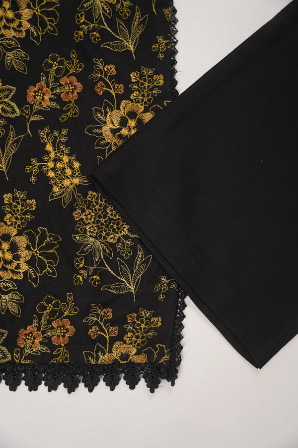 Rozi - Exclusive Embroidered Dhanak  Outfit with  Shawl - Ready to Wear - SB222