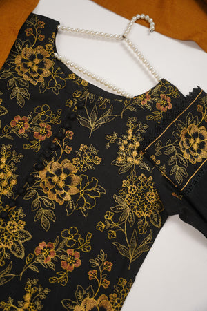 Rozi - Exclusive Embroidered Dhanak  Outfit with  Shawl - Ready to Wear - SB222