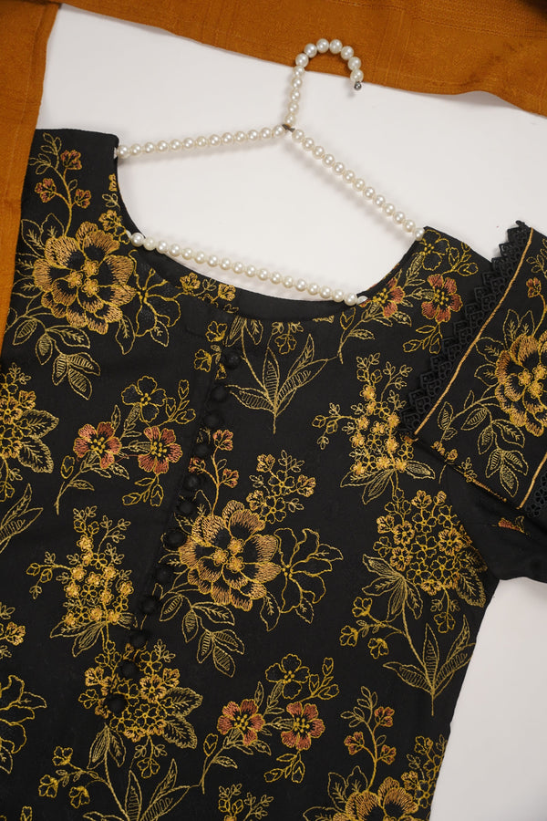 Rozi - Exclusive Embroidered Dhanak  Outfit with  Shawl - Ready to Wear - SB222