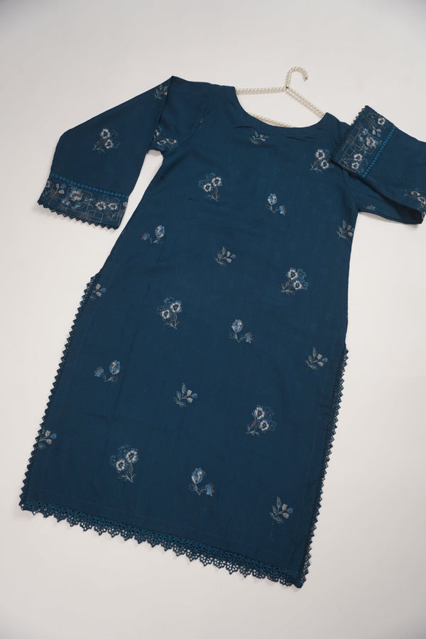 Rozi - Exclusive Embroidered Dhanak  Outfit with  Shawl - Ready to Wear - SB226