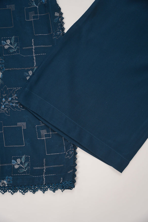 Rozi - Exclusive Embroidered Dhanak  Outfit with  Shawl - Ready to Wear - SB226