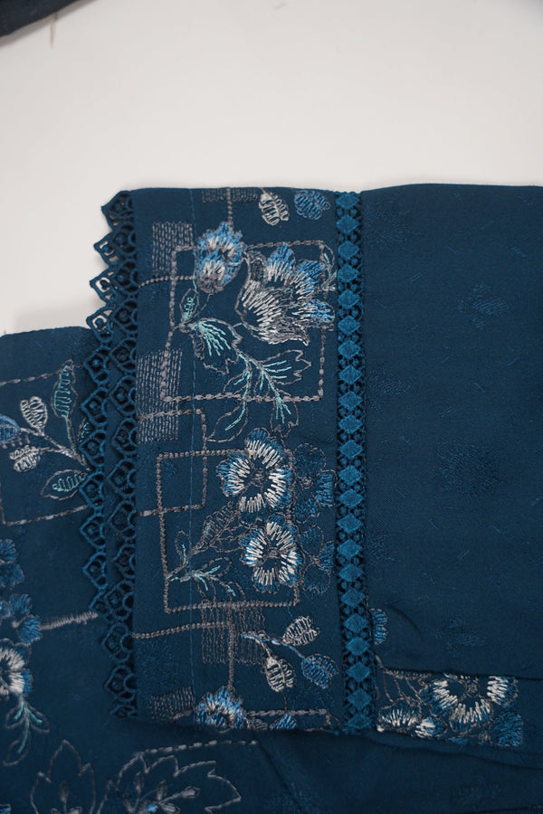 Rozi - Exclusive Embroidered Dhanak  Outfit with  Shawl - Ready to Wear - SB226