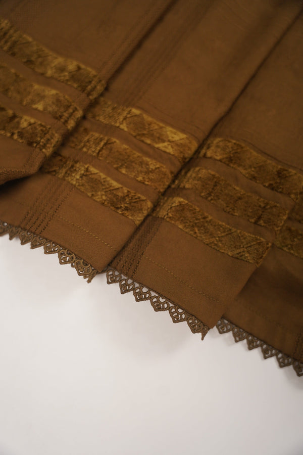 Rozi - Exclusive Embroidered Dhanak  Outfit with  Shawl - Ready to Wear - SB224