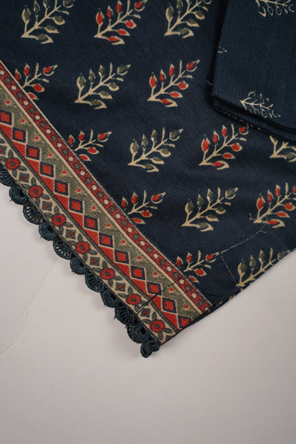Bin Saeed by SajhDajh - Exclusive Khaddar Outfit with  Shawl - Ready to Wear - PD171 Blue