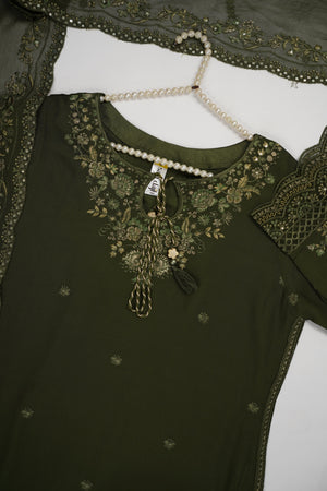 PRE ORDER - Husan e Jahan - Luxury Festive Collection  Outfit with Chiffon Dupatta  - Ready to Wear SD619