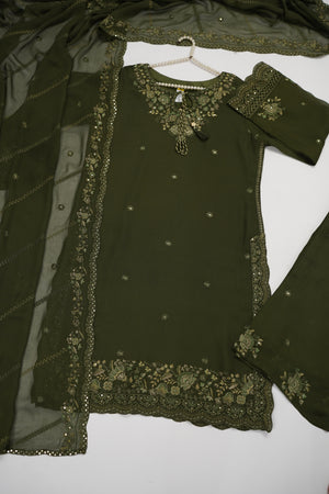 PRE ORDER - Husan e Jahan - Luxury Festive Collection  Outfit with Chiffon Dupatta  - Ready to Wear SD619