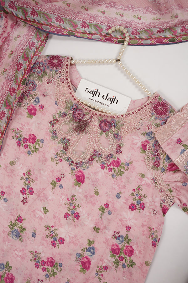 Rozi  - Emboridery Lawn  Outfit with Dupatta - Ready to Wear - SD345