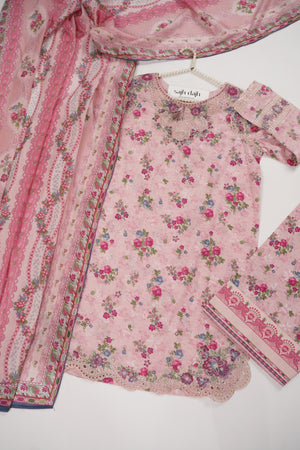 Rozi  - Emboridery Lawn  Outfit with Dupatta - Ready to Wear - SD345