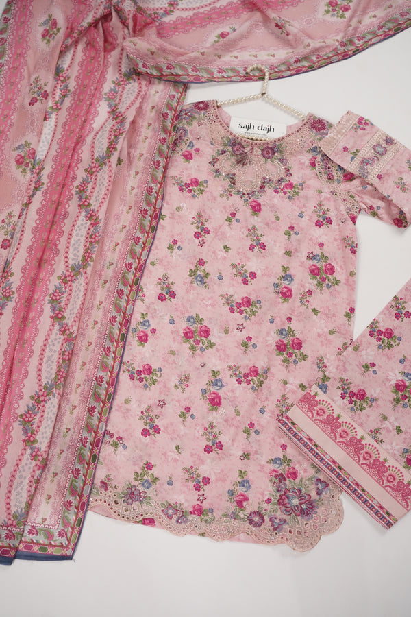 Rozi  - Emboridery Lawn  Outfit with Dupatta - Ready to Wear - SD345