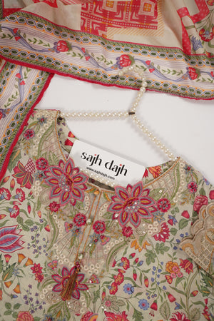 Rozi  - Emboridery Lawn  Outfit with Dupatta - Ready to Wear - SD342