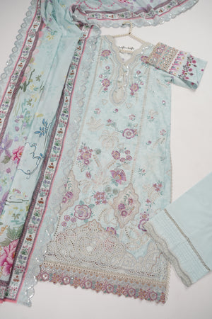 Rozi  - Emboridery Lawn  Outfit with Dupatta - Ready to Wear - SD346