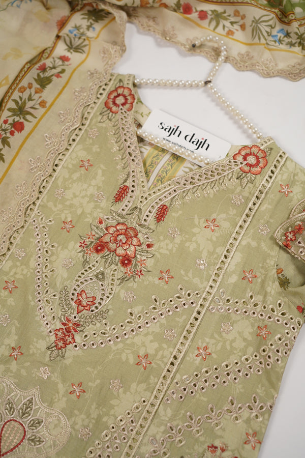 Rozi  - Emboridery Lawn  Outfit with Dupatta - Ready to Wear - SD349