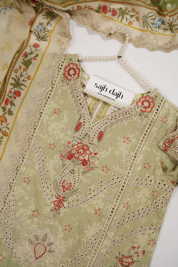 Rozi  - Emboridery Lawn  Outfit with Dupatta - Ready to Wear - SD349