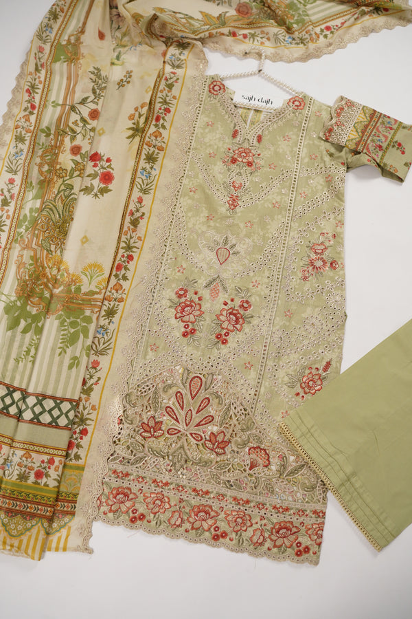 Rozi  - Emboridery Lawn  Outfit with Dupatta - Ready to Wear - SD349