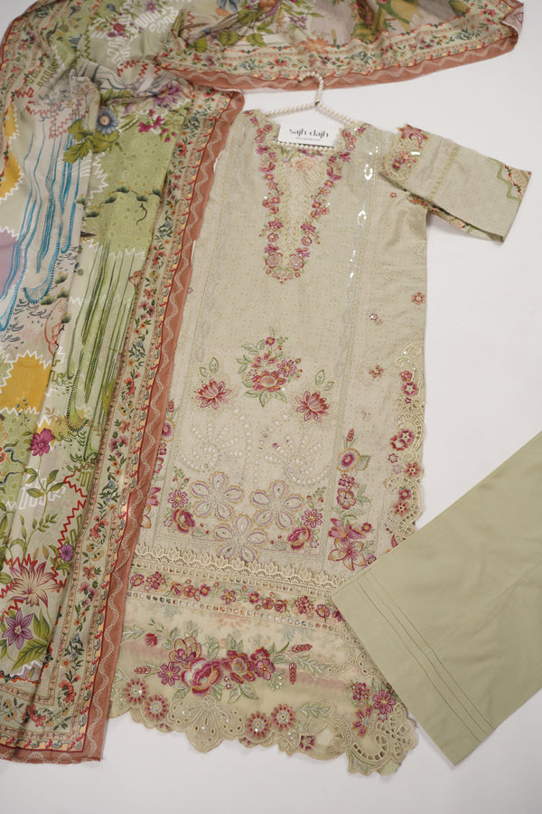 Rozi  - Emboridery Lawn  Outfit with Dupatta - Ready to Wear - SD348