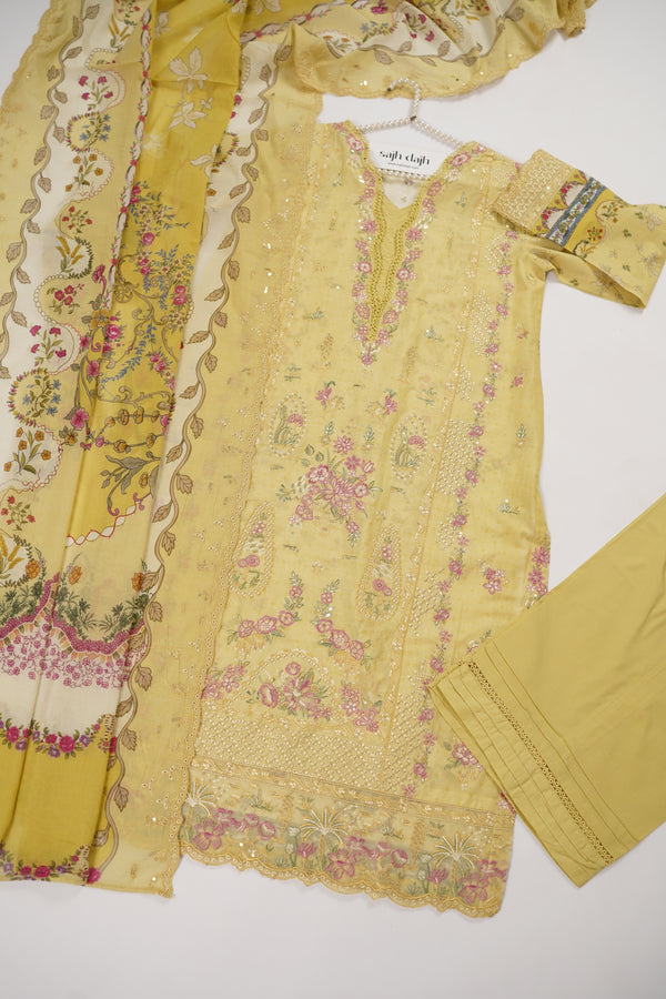 Rozi  - Emboridery Lawn  Outfit with Dupatta - Ready to Wear - SD350