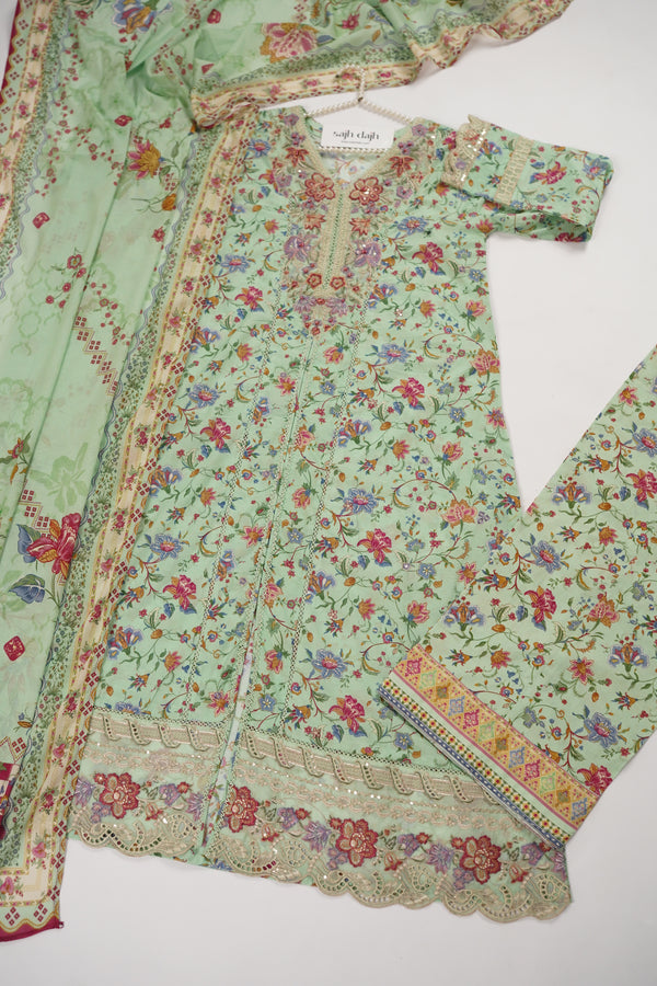 Rozi  - Emboridery Lawn  Outfit with Dupatta - Ready to Wear - SD351