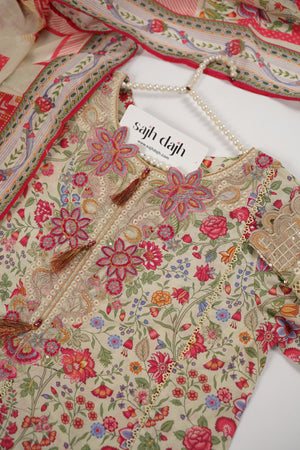 Rozi  - Emboridery Lawn  Outfit with Dupatta - Ready to Wear - SD353