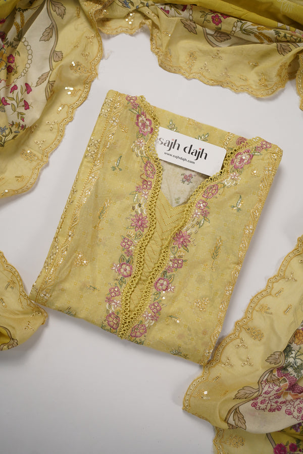 Rozi  - Emboridery Lawn  Outfit with Dupatta - Ready to Wear - SD350