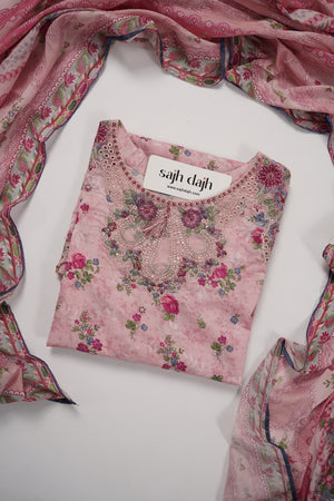 Rozi  - Emboridery Lawn  Outfit with Dupatta - Ready to Wear - SD345